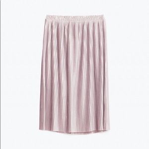 Zara Shimmer Pleated Skirt